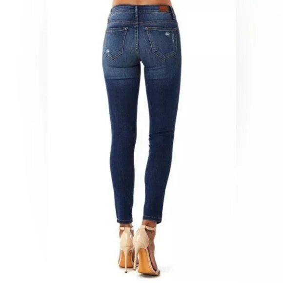 Judy Blue Red Buffalo Plaid Distressed Skinny Fit Jeans Women’s Sz 3/26 JB8268DK - Picture 2 of 16